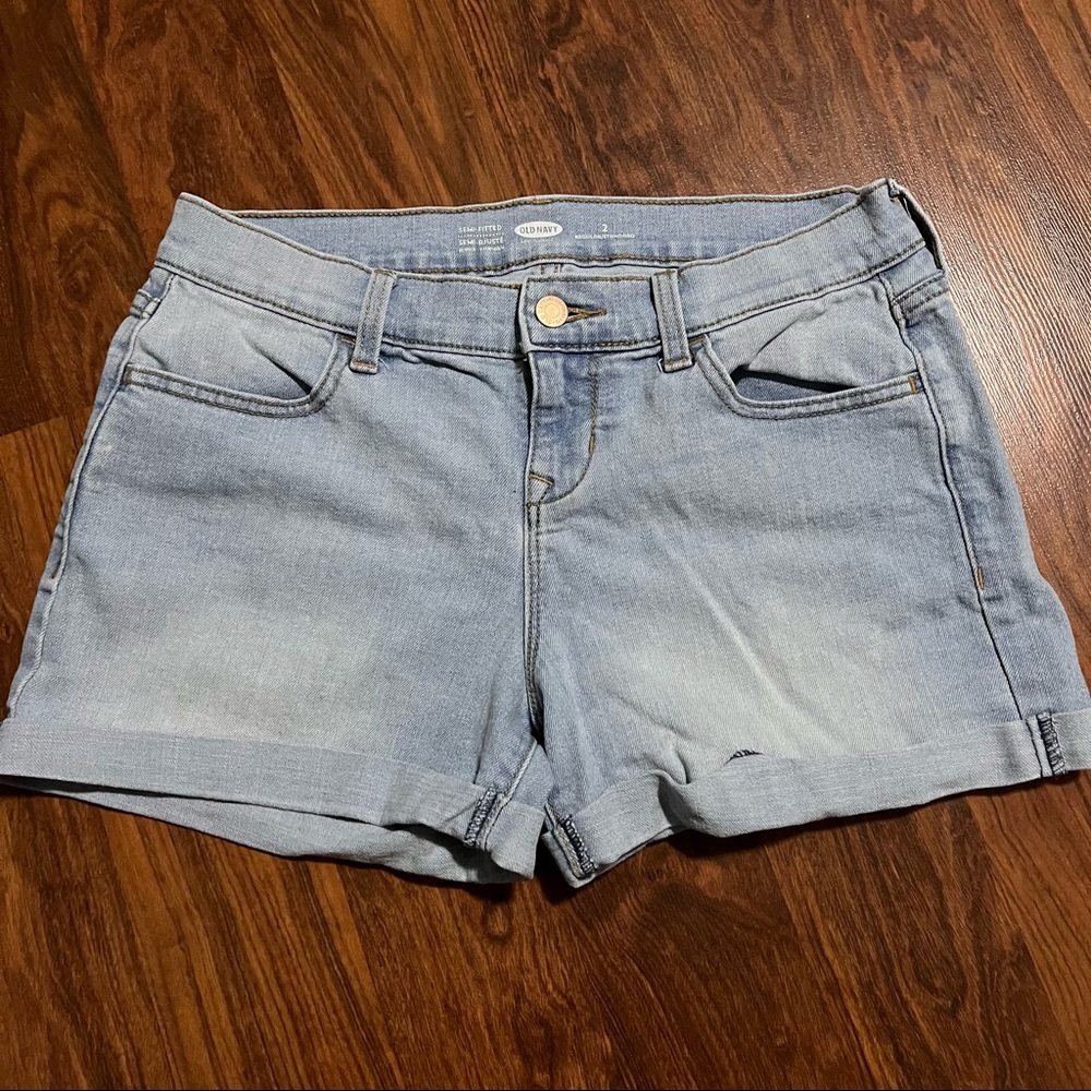 Cuffed Denim Shorts